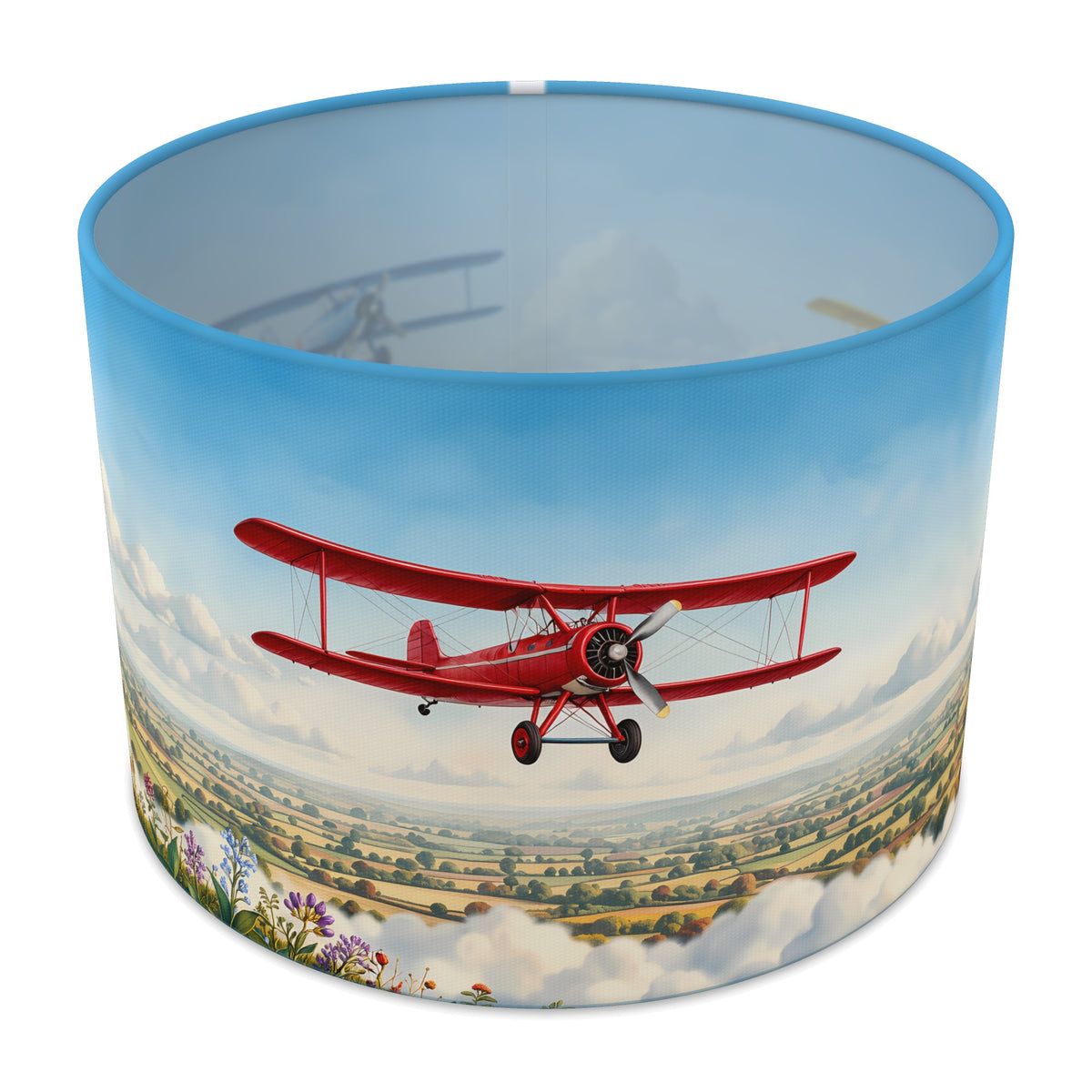 Vintage Flight Sky Planes lampshade - 30cm x 21cm Table