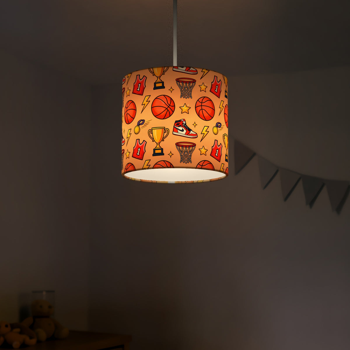 Orange Basketball Kids lampshade - 20cm x 18.5cm Ceiling - photo 5
