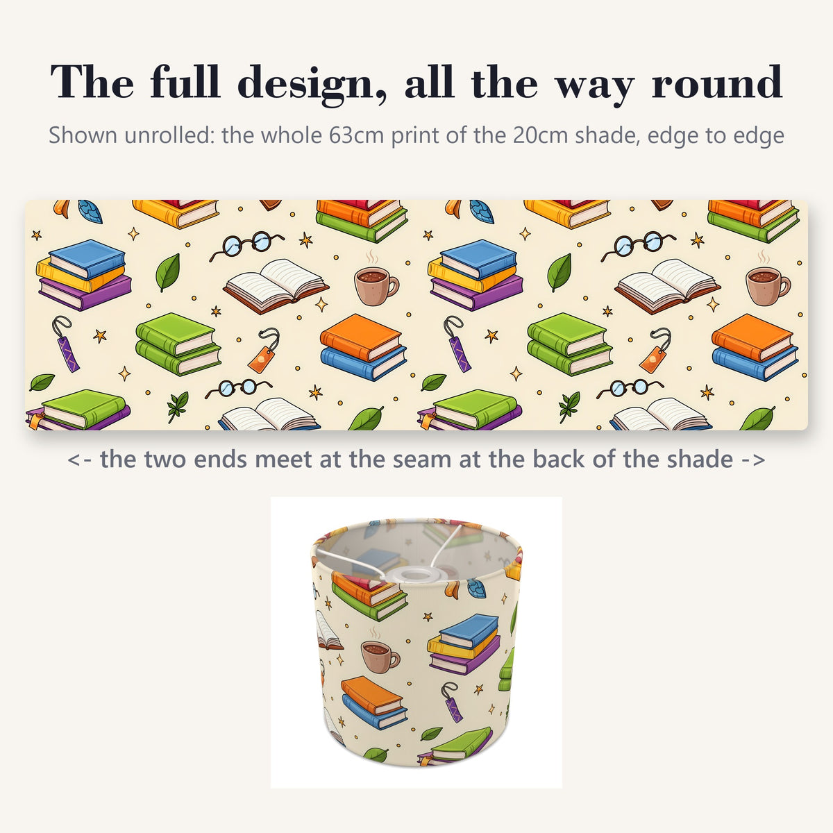 Cream Reading Nook lampshade - 20cm x 18.5cm Ceiling - photo 9