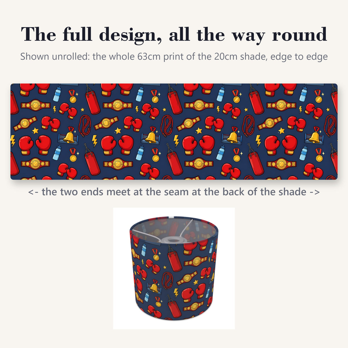 Navy Little Champ lampshade - 20cm x 18.5cm Ceiling - photo 9