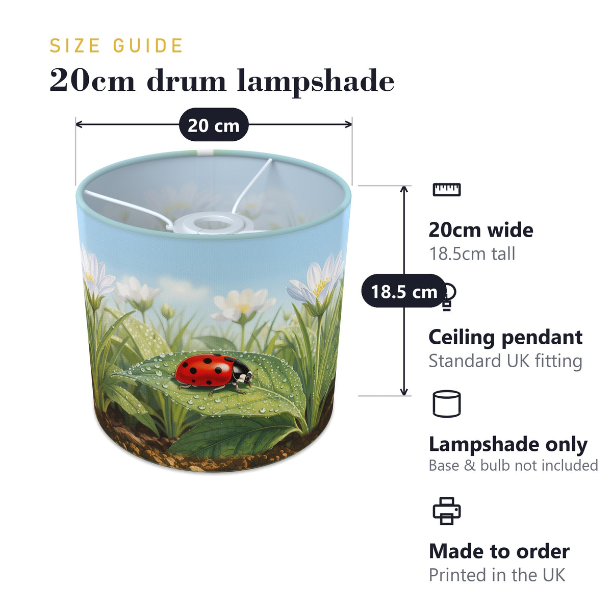 Bug Garden wraparound lampshade - Ladybird Garden - photo 7