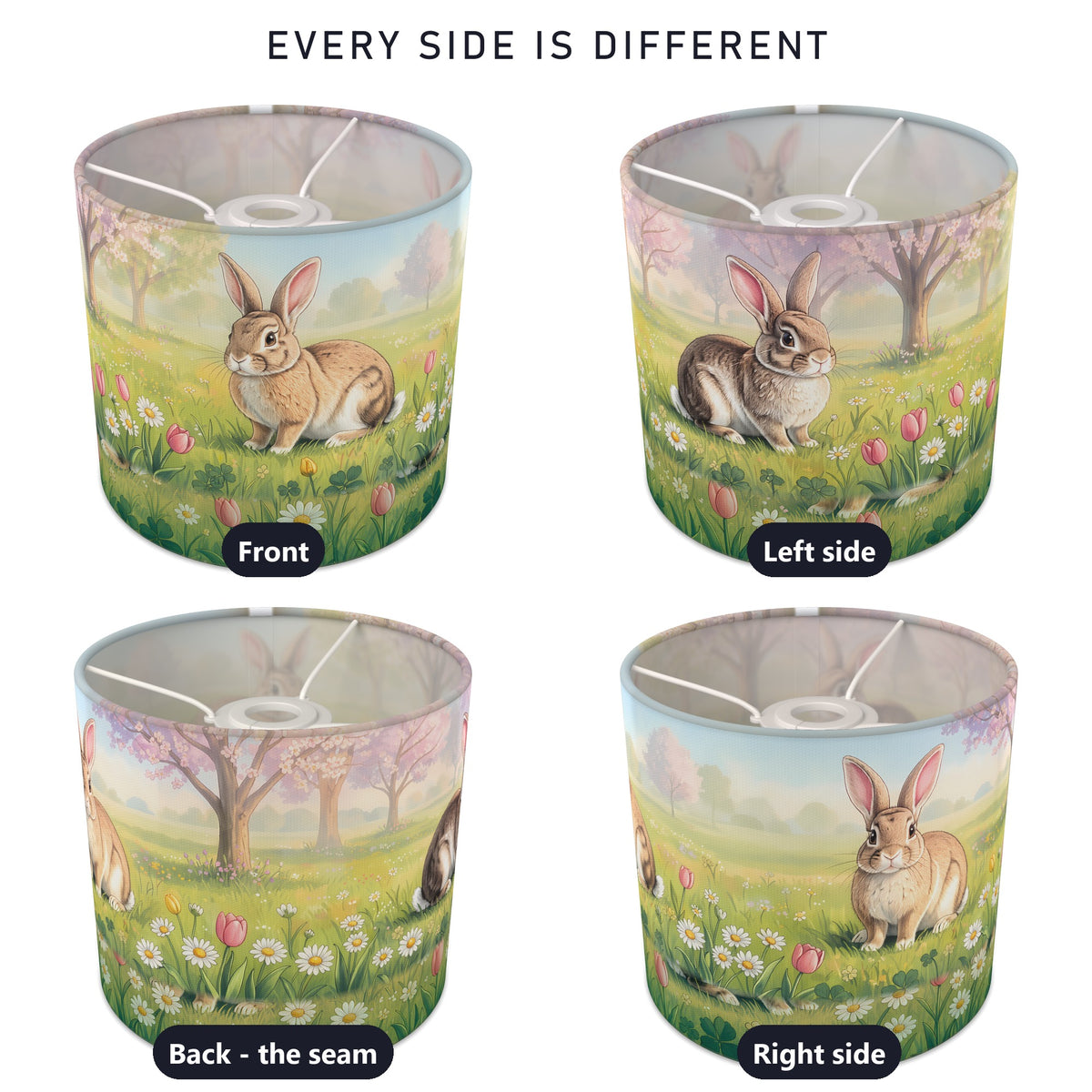 Bunny Meadow wraparound lampshade - Spring Meadow - photo 3