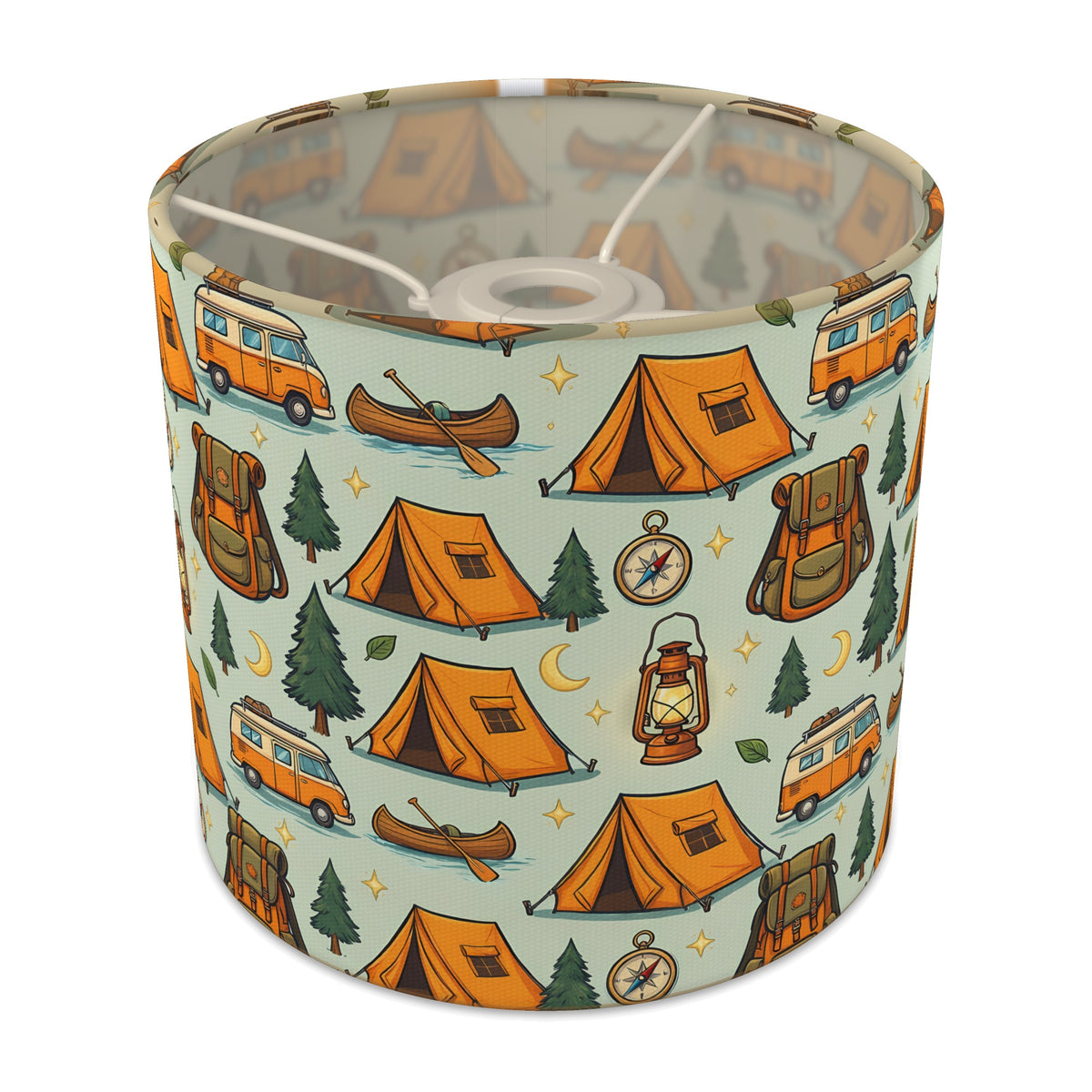 Sage Happy Campers lampshade - 20cm x 18.5cm Ceiling - main photo