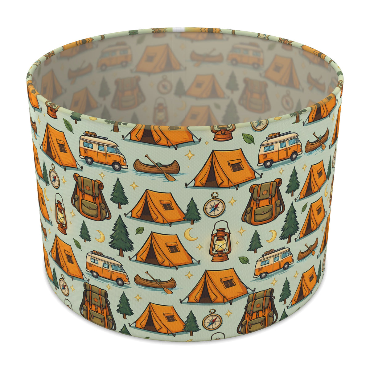 Sage Happy Campers lampshade - 30cm x 21cm Table