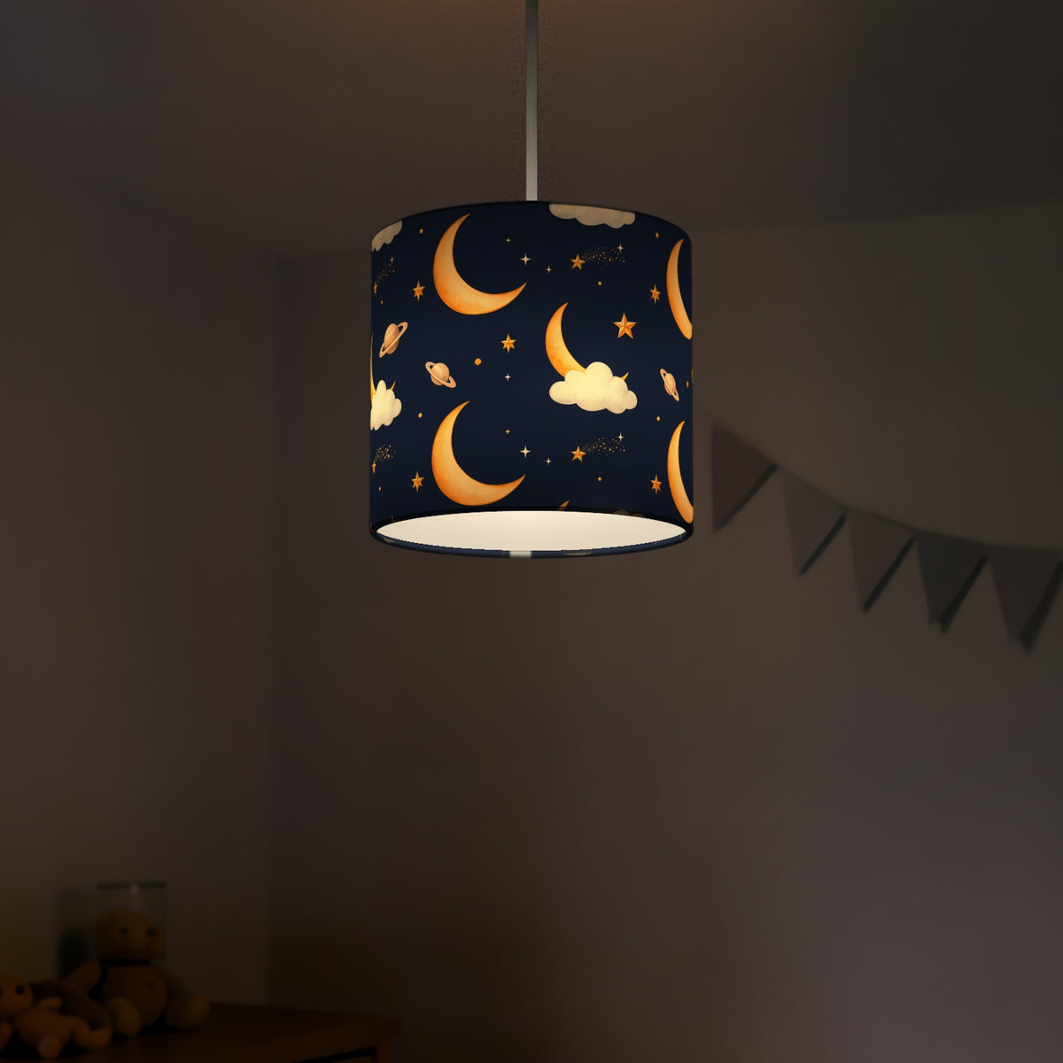 Navy Starry Night lampshade - 20cm x 18.5cm Ceiling - photo 5