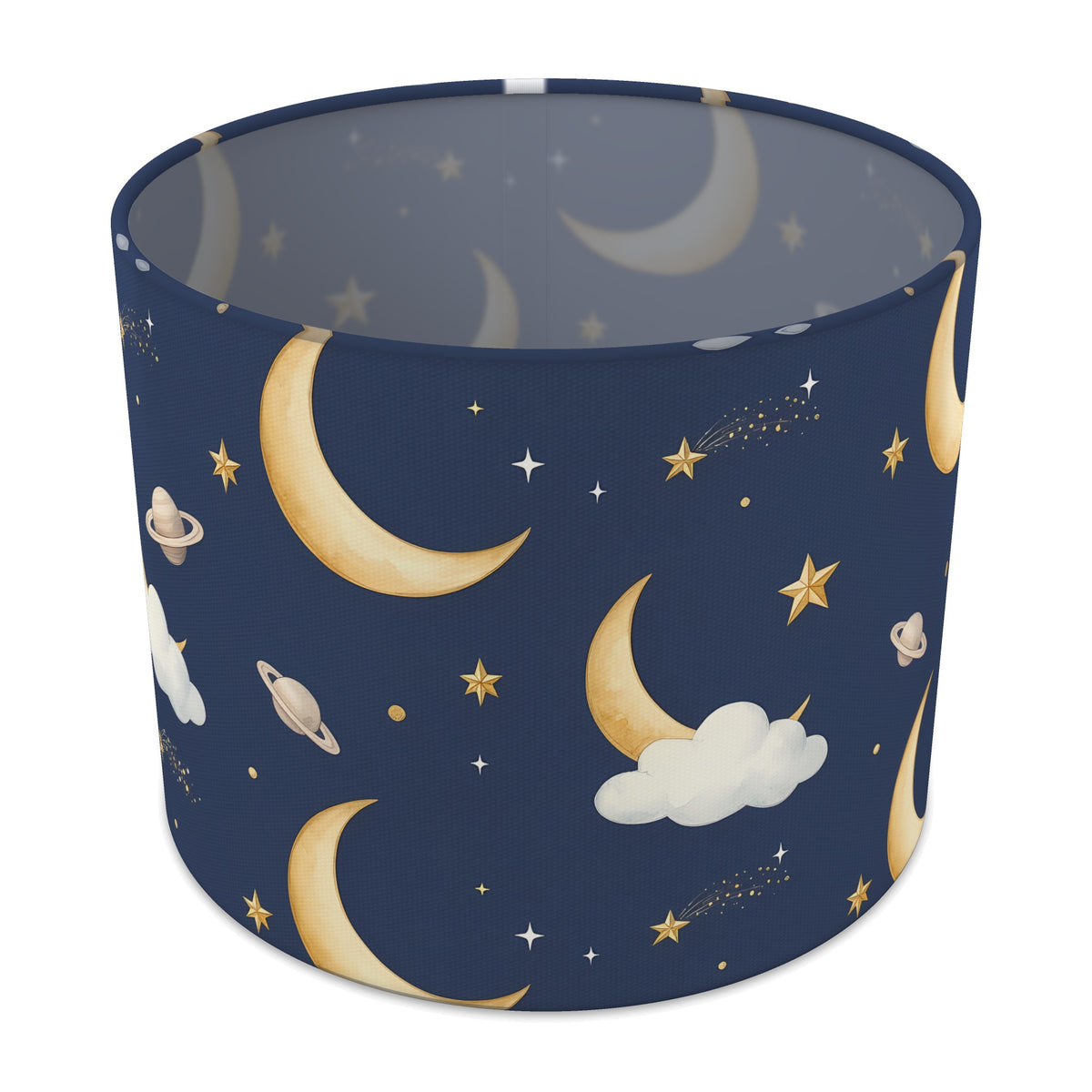 Navy Starry Night lampshade - 25cm x 20cm Table