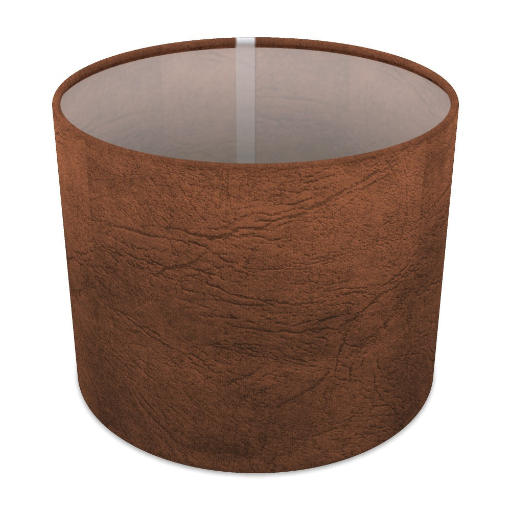 Rustic Brown Suede Texture lampshade - 25cm Table