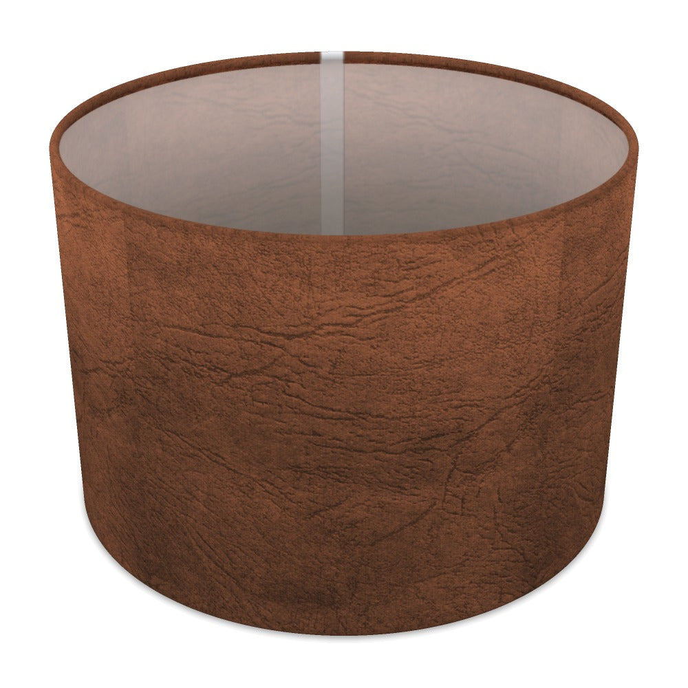 Rustic Brown Suede Texture lampshade - 30cm Table