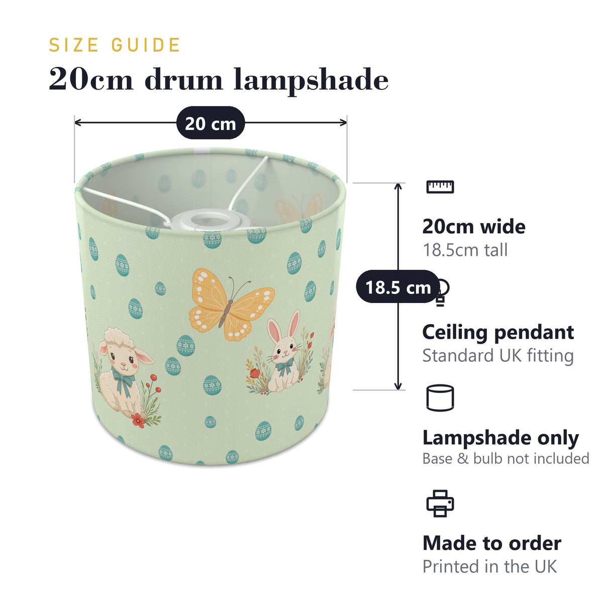 Meadow Easter lampshade - 20cm x 18.5cm Ceiling - photo 7