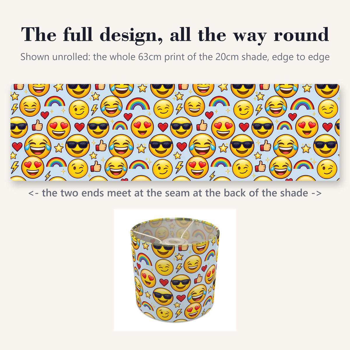 Sky Emoji Party lampshade - 20cm x 18.5cm Ceiling - photo 9