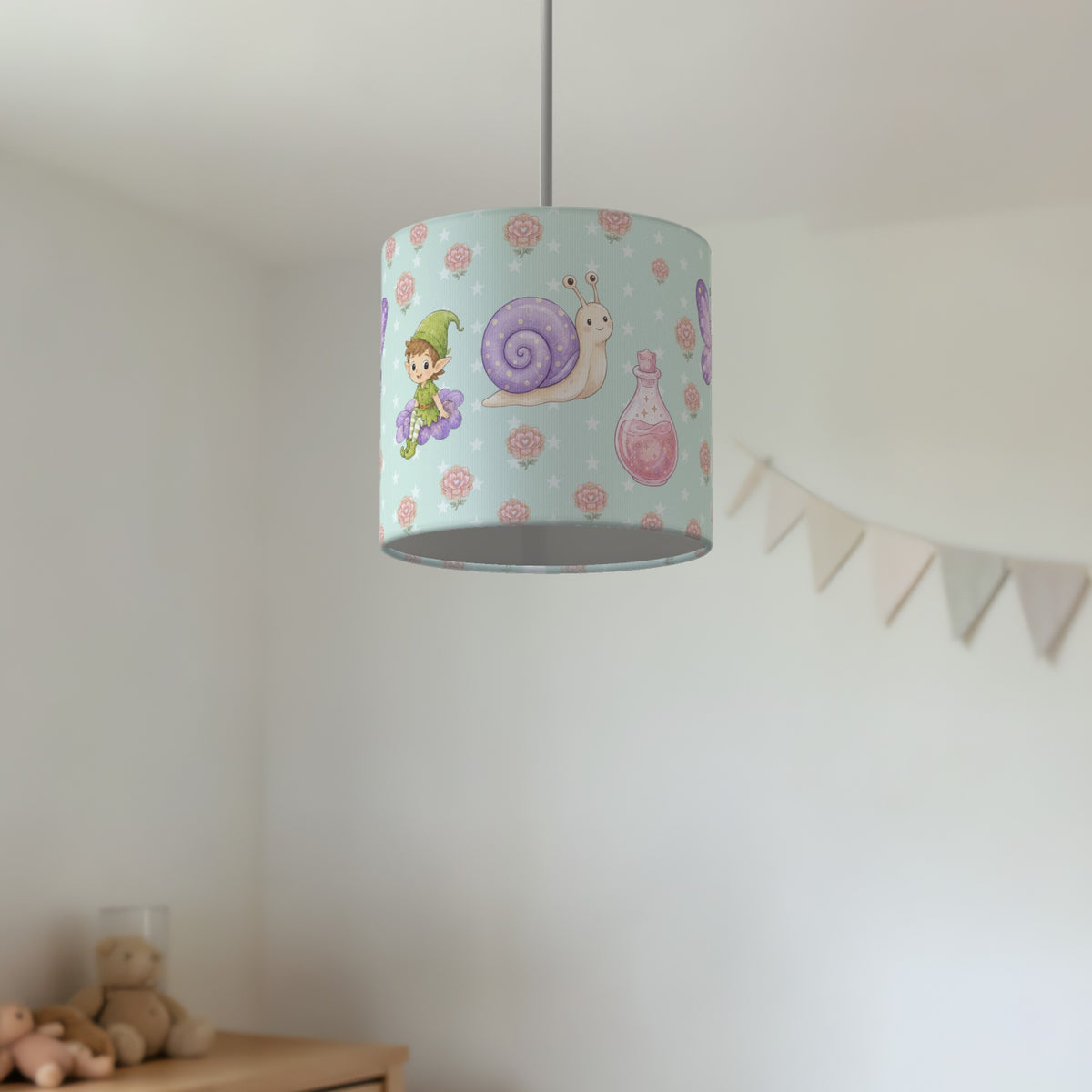 Mint Fairy Garden lampshade - 20cm x 18.5cm Ceiling - photo 2
