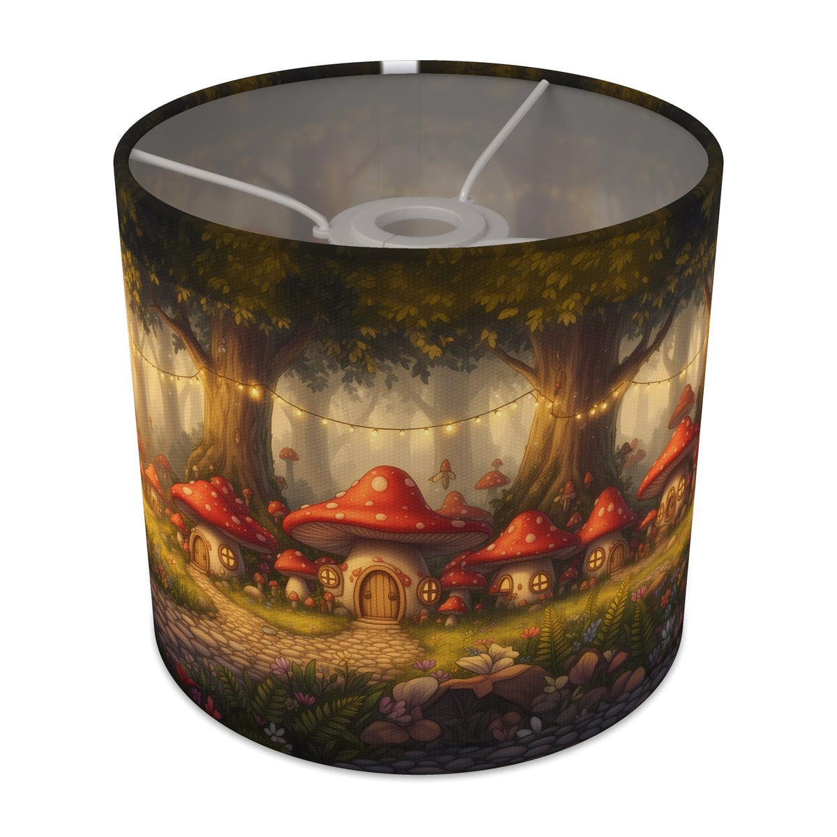 Fairytale Forest wraparound lampshade - Toadstool Village - main photo
