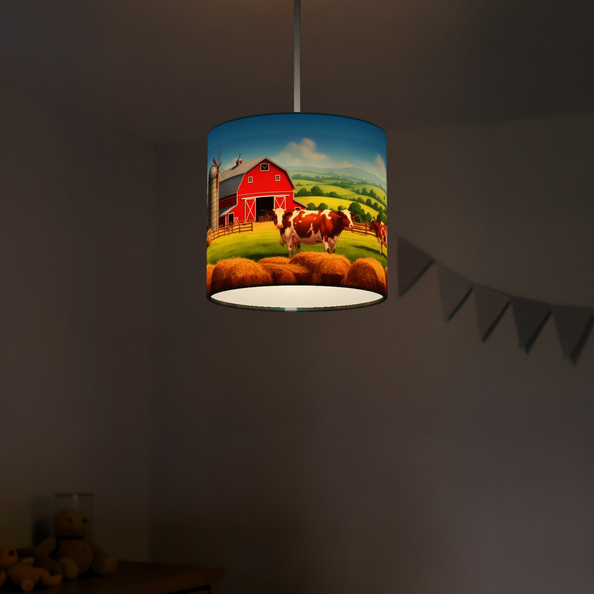 Farmland Panorama wraparound lampshade - Farmyard - photo 5