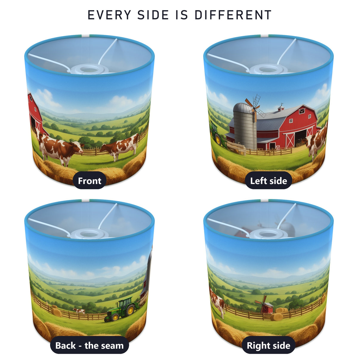 Farmland Panorama wraparound lampshade - Farmyard - photo 3