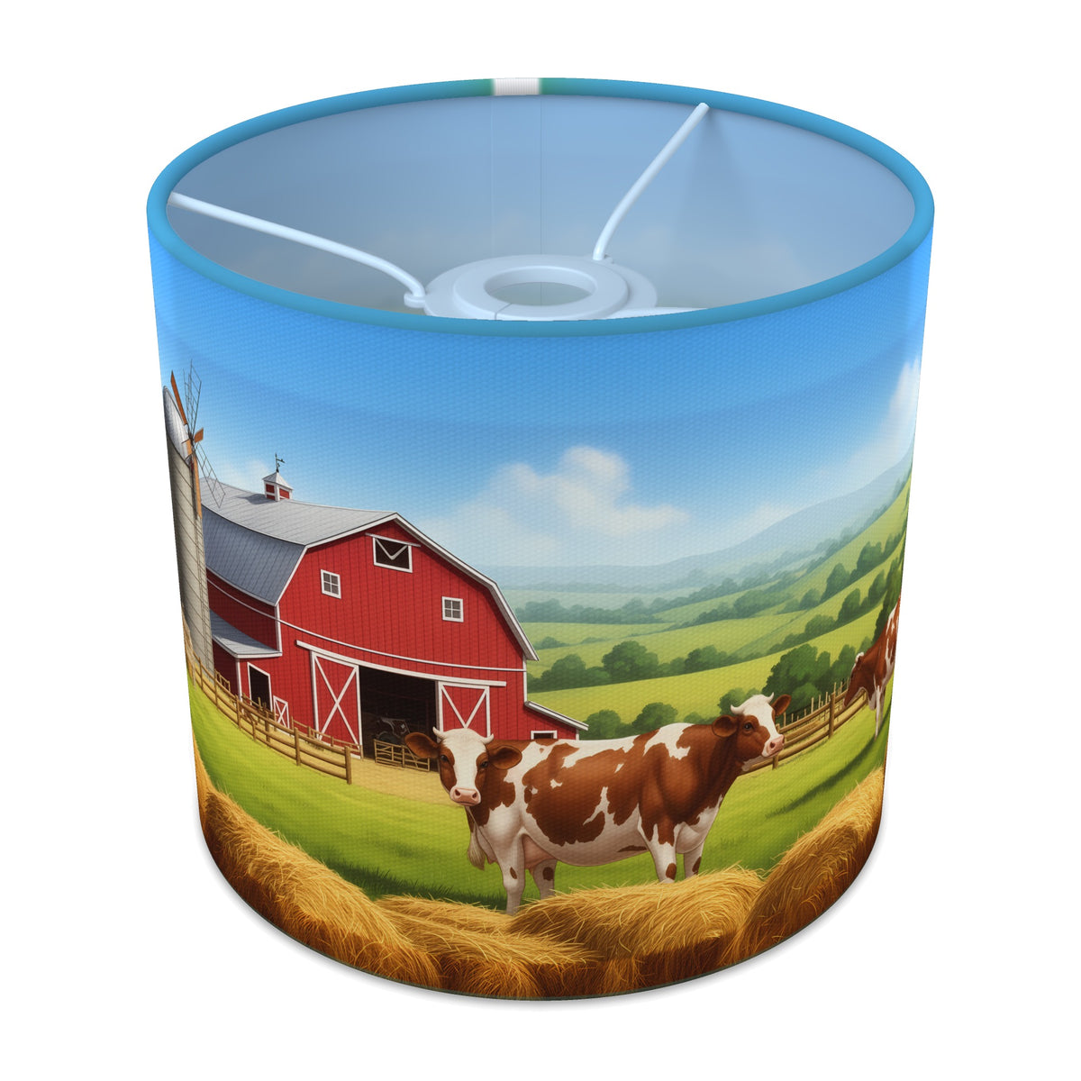 Farmland Panorama wraparound lampshade - Farmyard - main photo