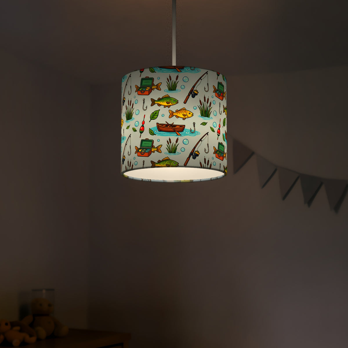Sky Gone Fishing lampshade - 20cm x 18.5cm Ceiling - photo 5