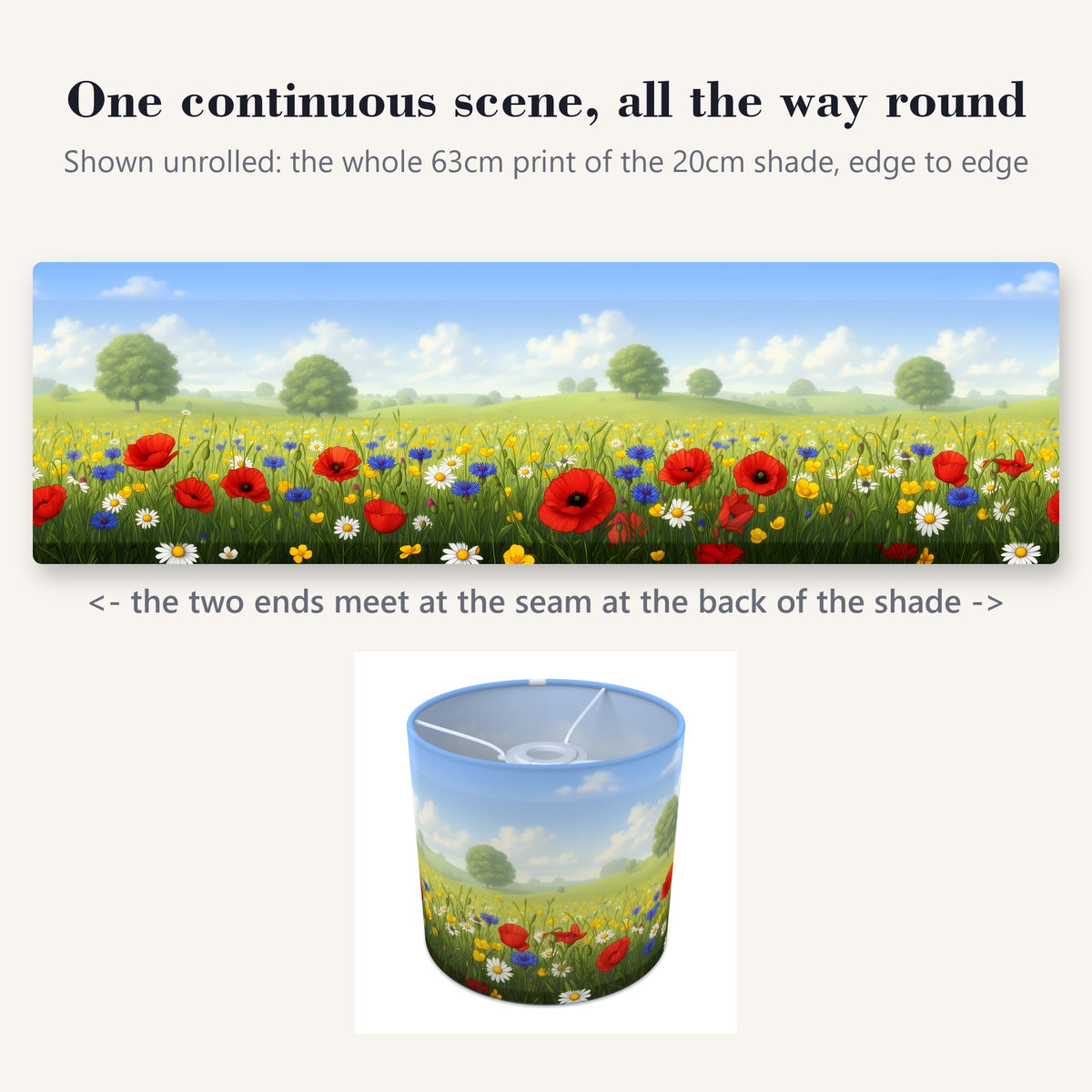 Flower Meadow wraparound lampshade - Wildflower Meadow - photo 2