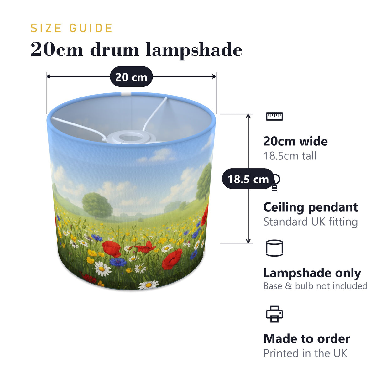 Flower Meadow wraparound lampshade - Wildflower Meadow - photo 7