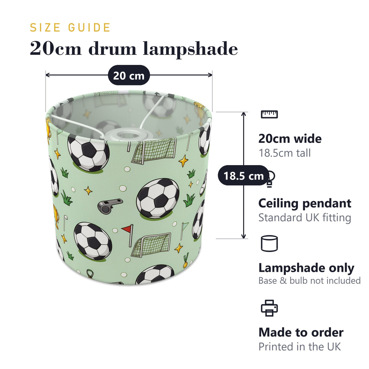 Green Kick Off lampshade - 20cm x 18.5cm Ceiling - photo 7