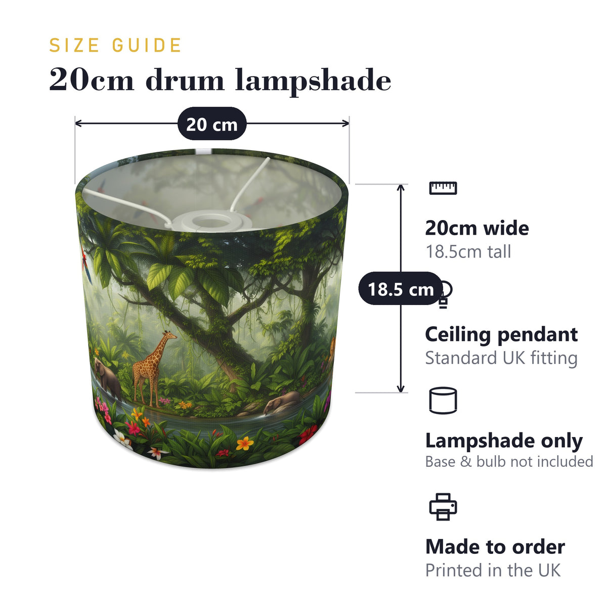 Jungle Panorama wraparound lampshade - Jungle Morning - photo 7