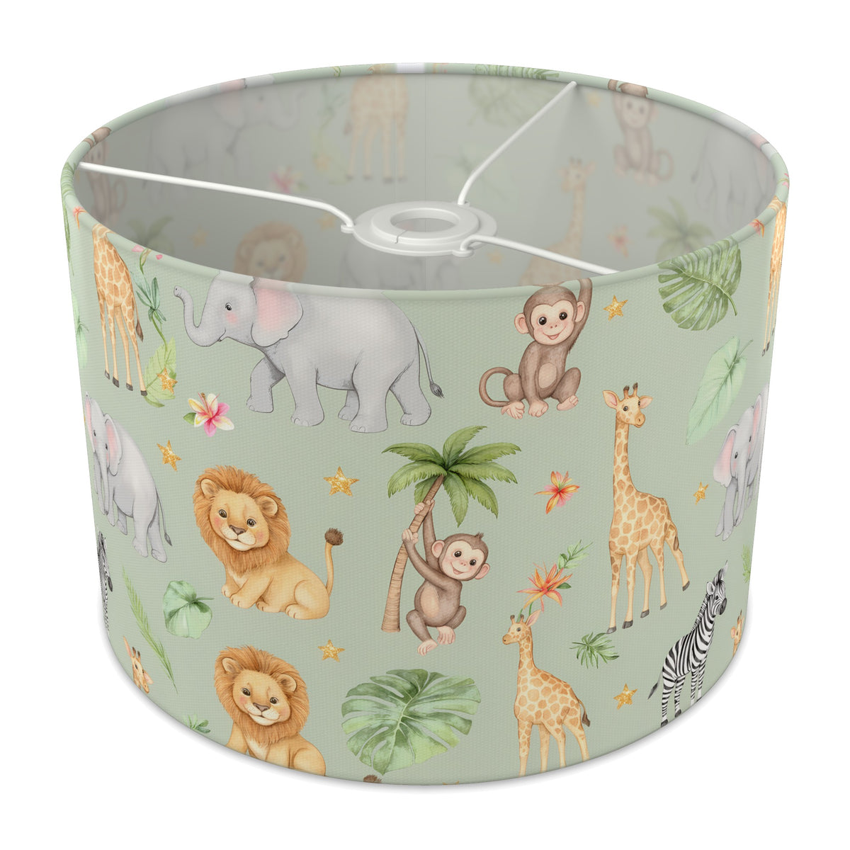 Sage Jungle Pals lampshade - 30cm x 21cm Ceiling