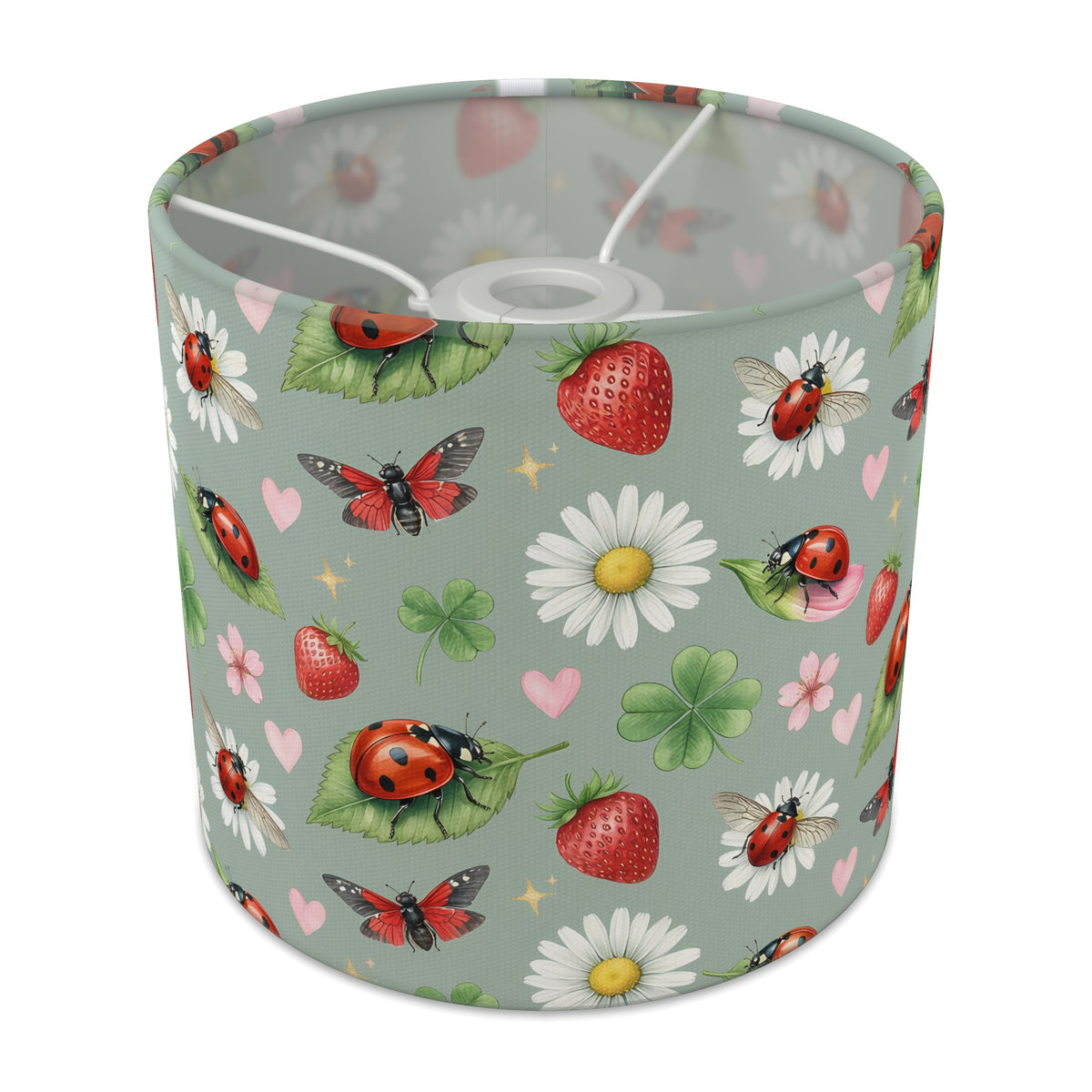 Sage Lucky Ladybirds lampshade - 20cm x 18.5cm Ceiling - main photo