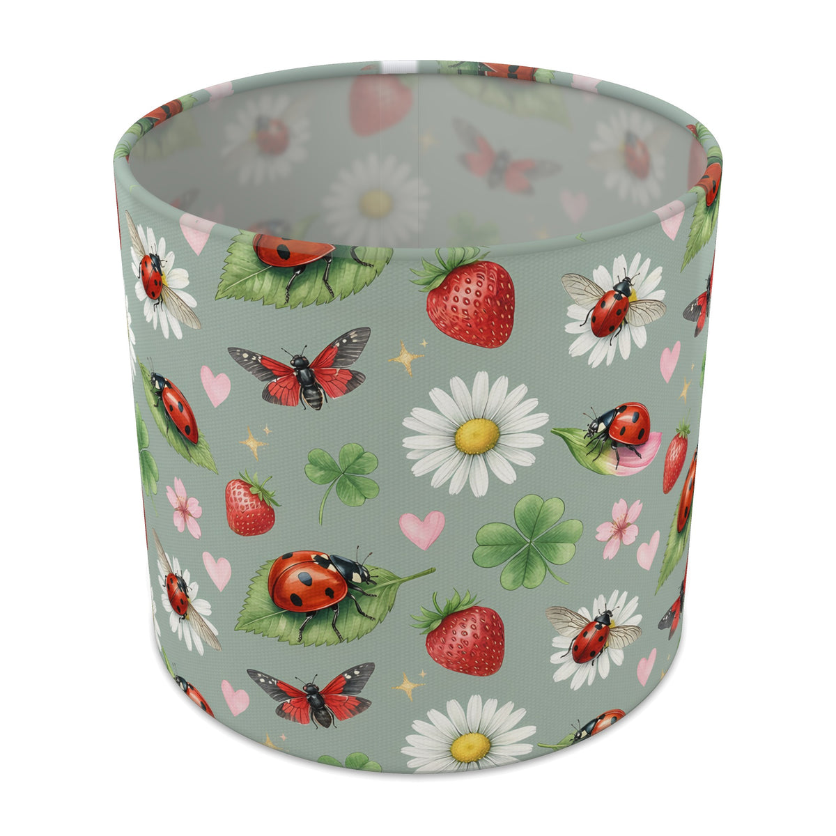 Sage Lucky Ladybirds lampshade - 20cm x 18.5cm Table