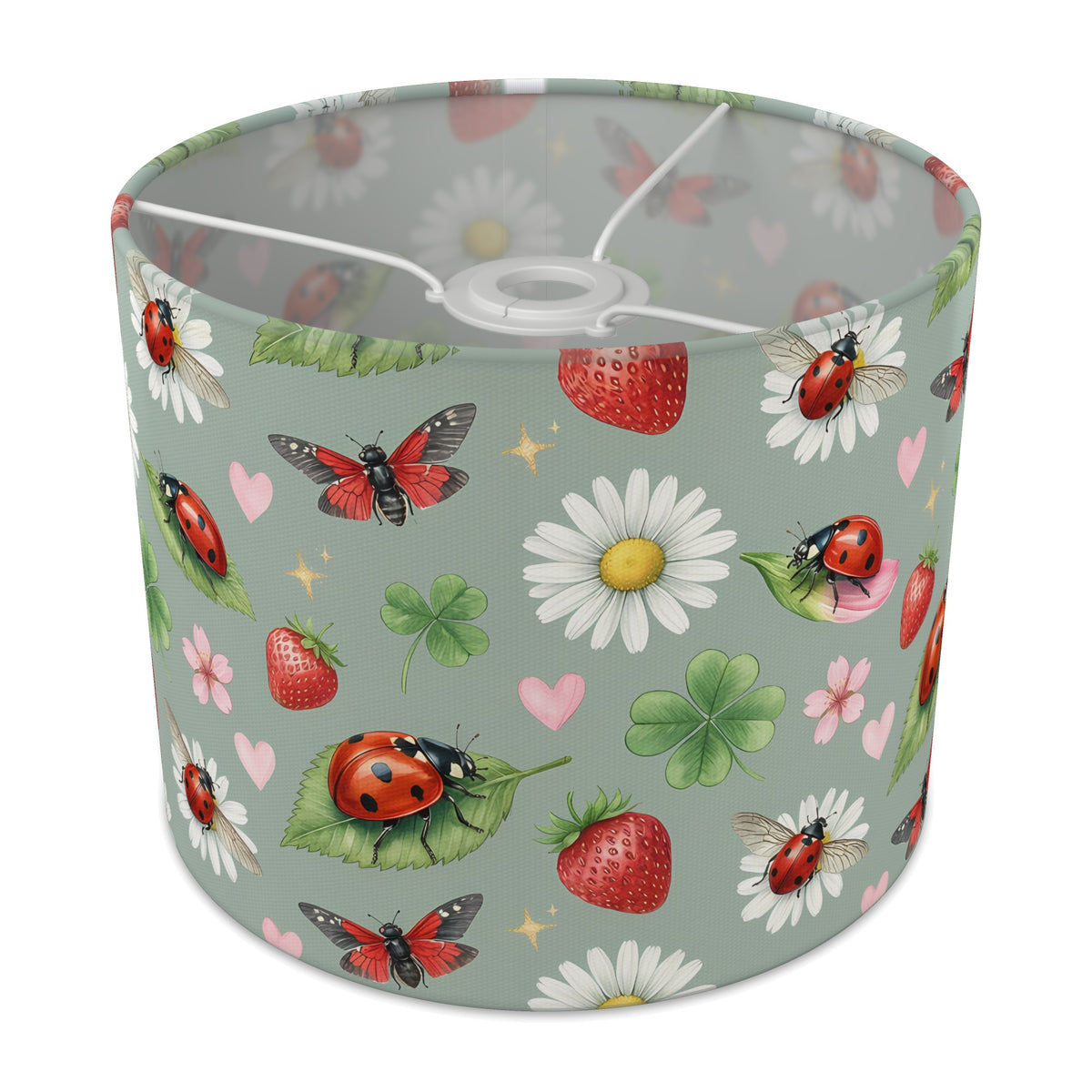 Sage Lucky Ladybirds lampshade - 25cm x 20cm Ceiling