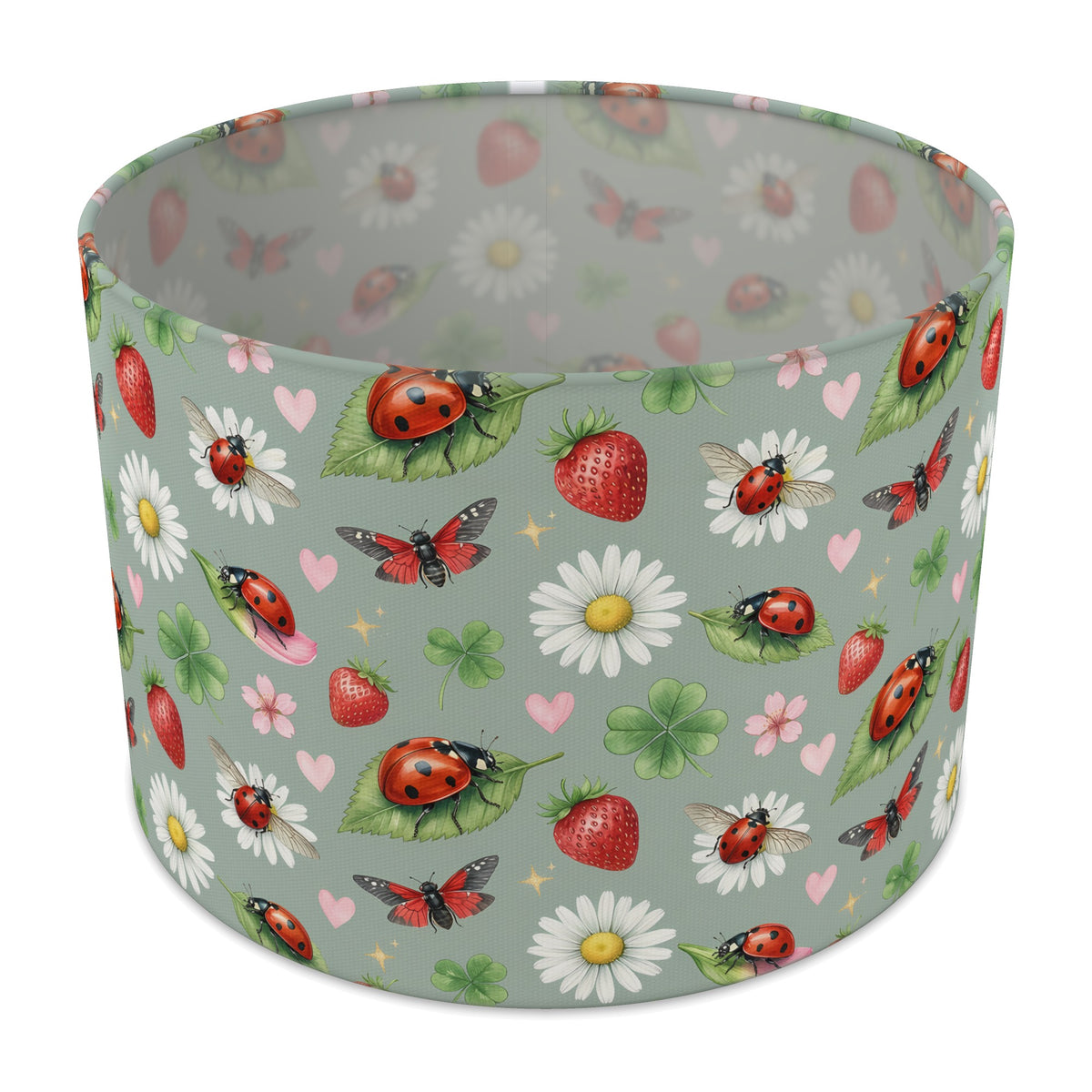 Sage Lucky Ladybirds lampshade - 30cm x 21cm Table