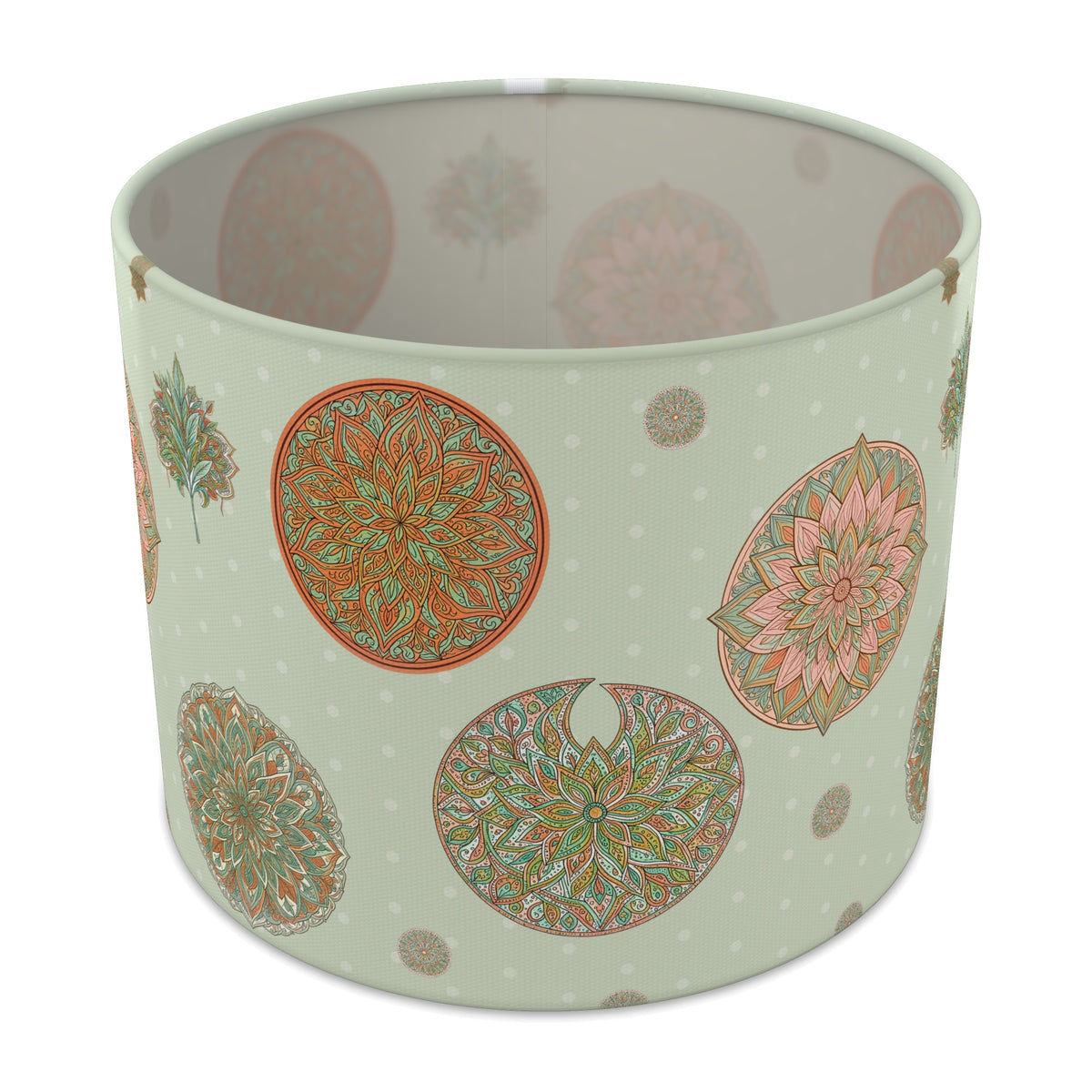 Sage Boho Mandala lampshade - 25cm x 20cm Table