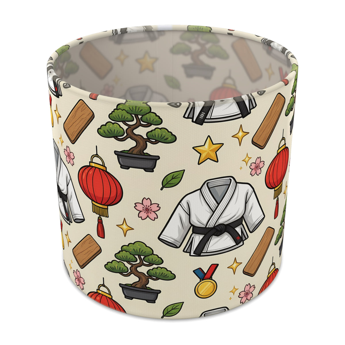 Cream Little Dojo lampshade - 20cm x 18.5cm Table