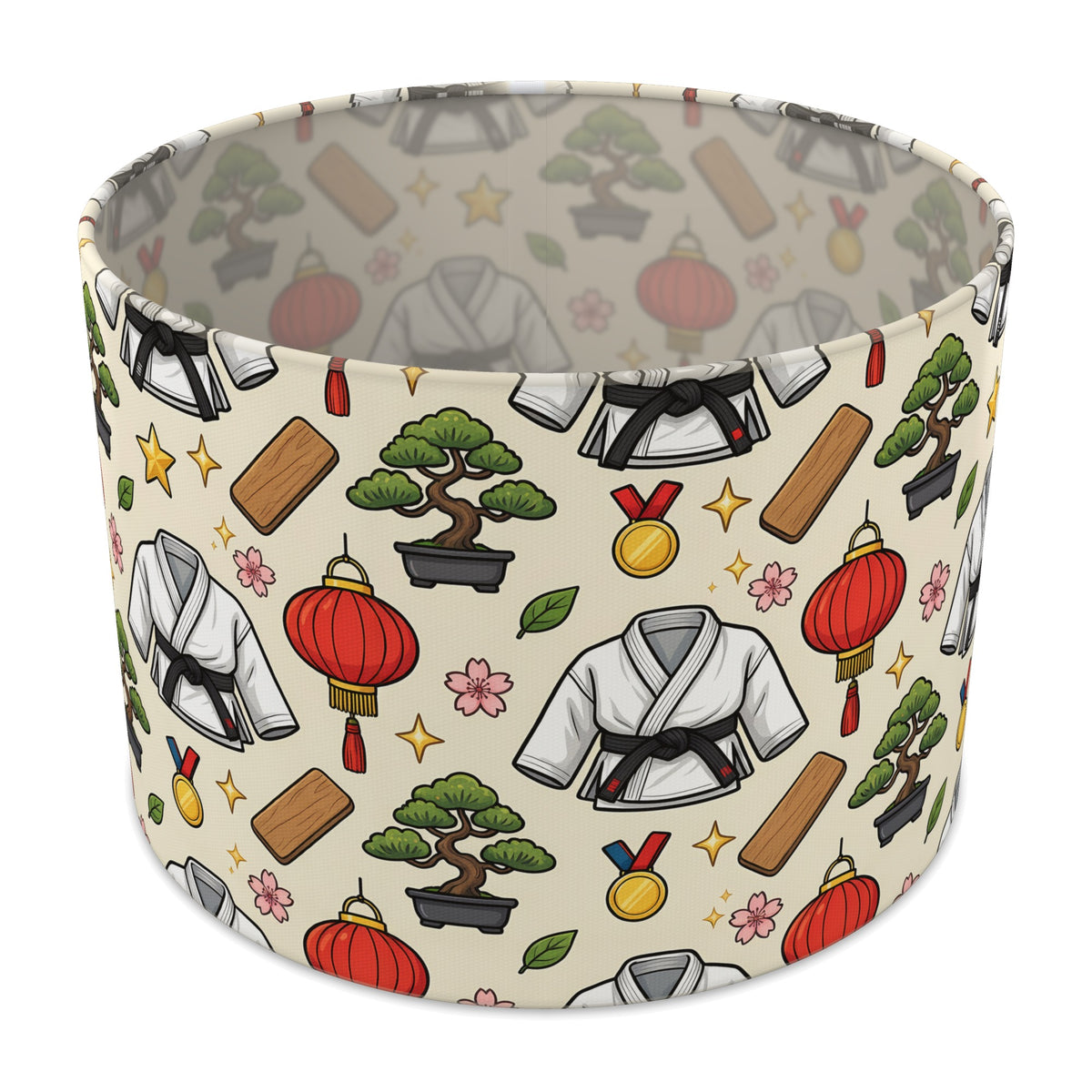 Cream Little Dojo lampshade - 30cm x 21cm Table