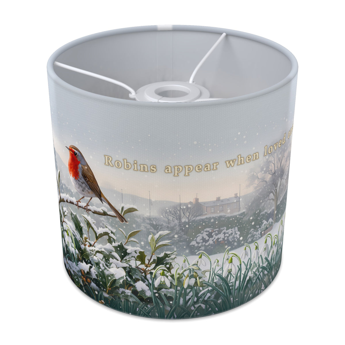 Memorial Robin wraparound lampshade - Winter Robin - main photo