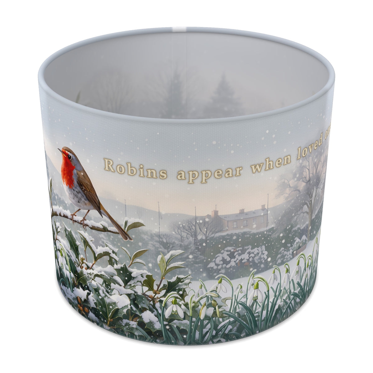 Winter Robin Memorial Robin lampshade - 25cm x 20cm Table