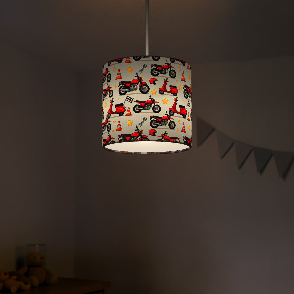 Sky Motorbike Mania lampshade - 20cm x 18.5cm Ceiling - photo 5