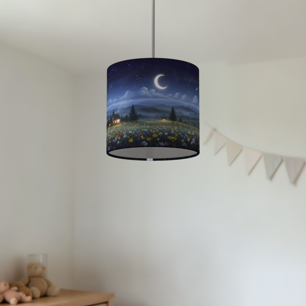 Moonlight Panorama wraparound lampshade - Moonlit Hills - photo 4