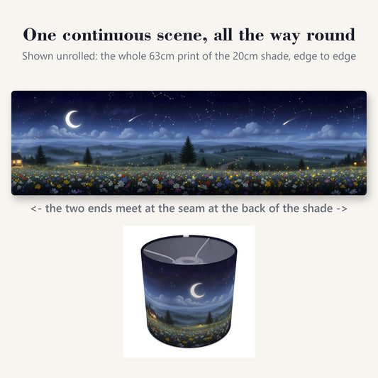Moonlight Panorama wraparound lampshade - Moonlit Hills - photo 2