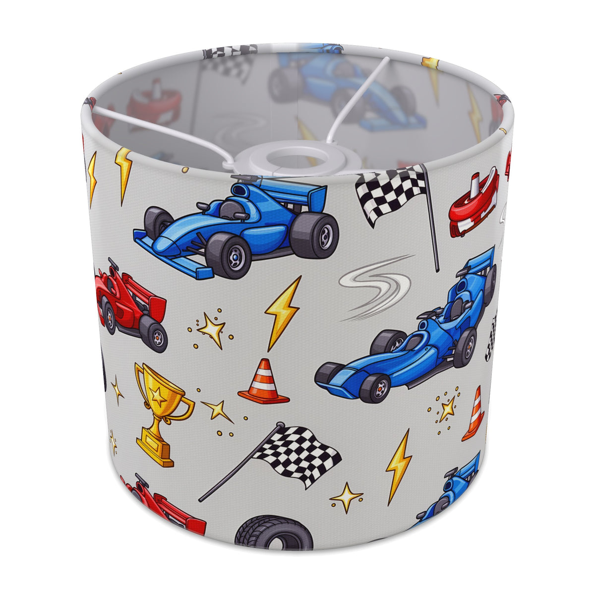Grey Race Day lampshade - 20cm x 18.5cm Ceiling - main photo