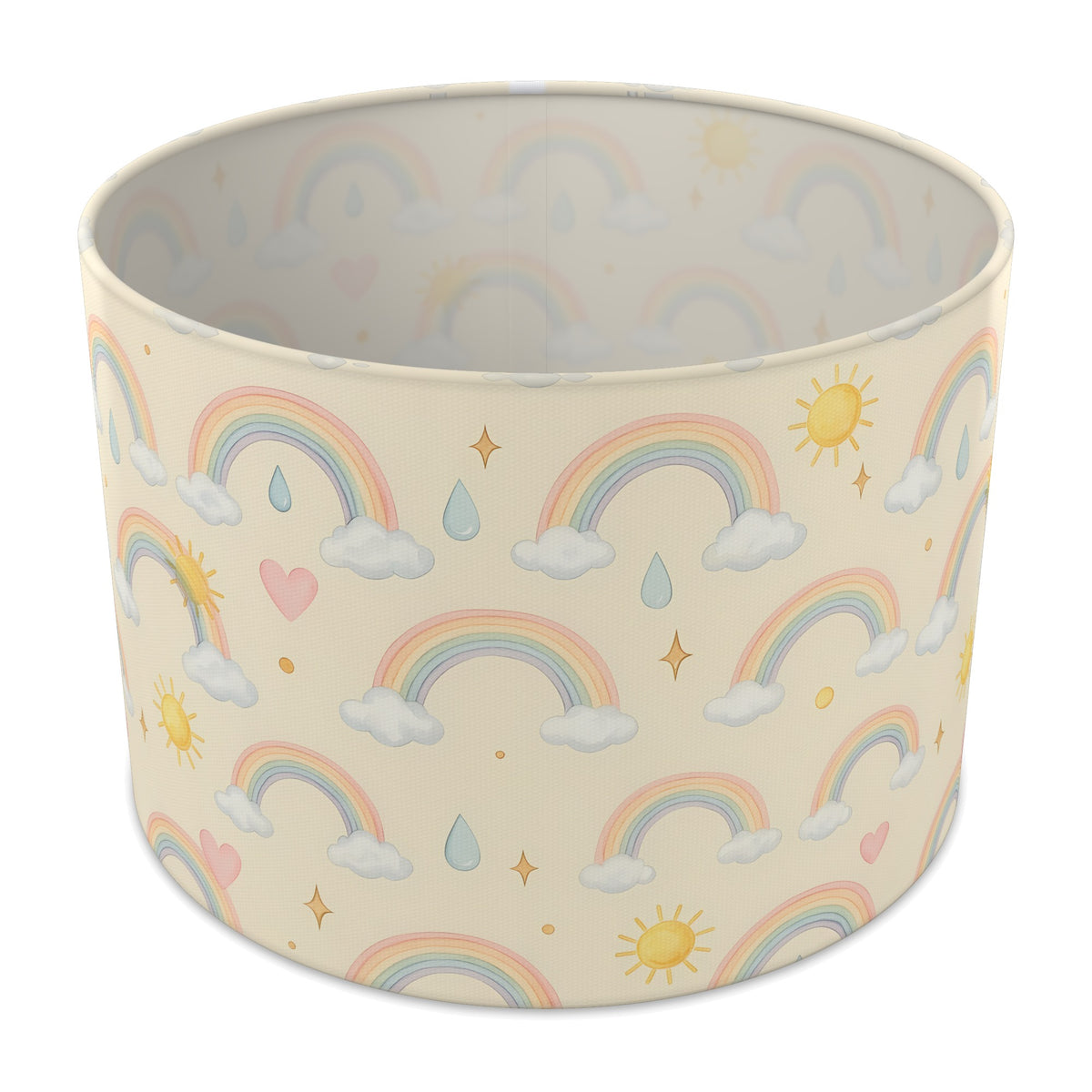Cream Over The Rainbow lampshade - 30cm x 21cm Table