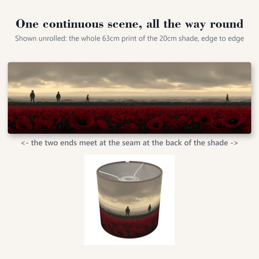 Lest We Forget wraparound lampshade - Poppy Field Dawn - photo 2