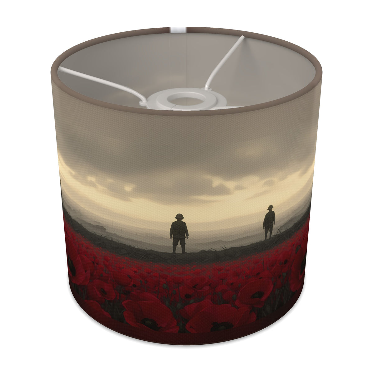 Lest We Forget wraparound lampshade - Poppy Field Dawn - main photo