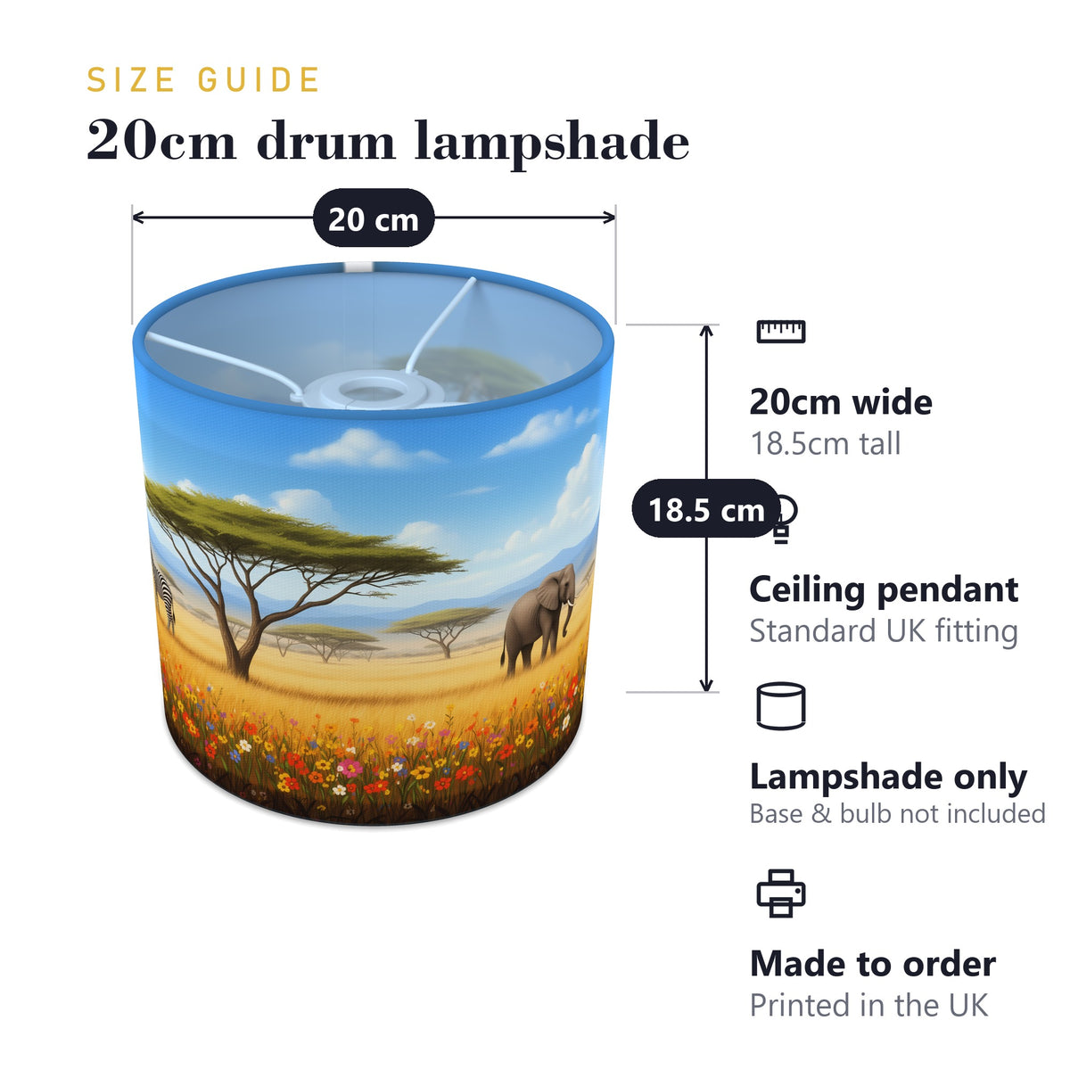 Savannah Safari wraparound lampshade - Golden Plains - photo 7