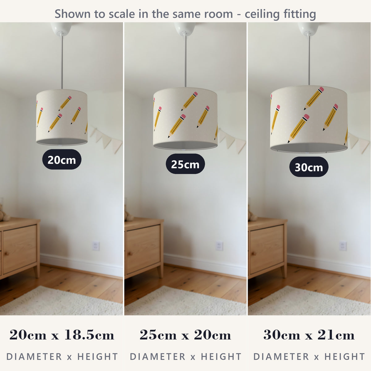 Cream School lampshade - 20cm x 18.5cm Ceiling - photo 4