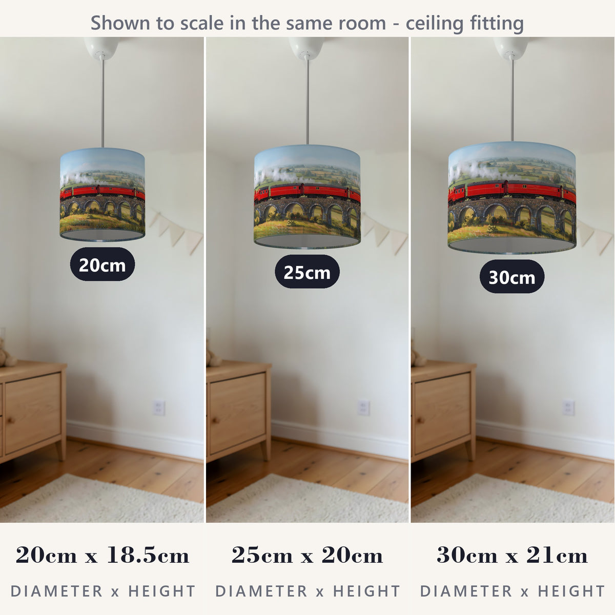 Steam Train Journey wraparound lampshade - Valley Railway - photo 6