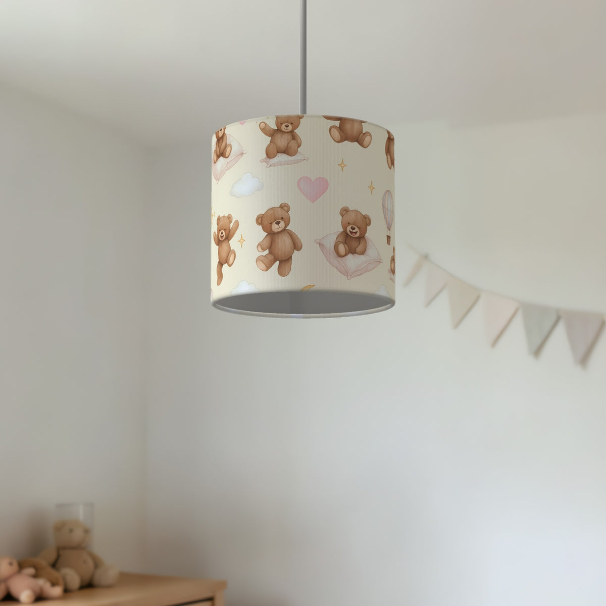 Cream Bear Hugs lampshade - 20cm x 18.5cm Ceiling - photo 2