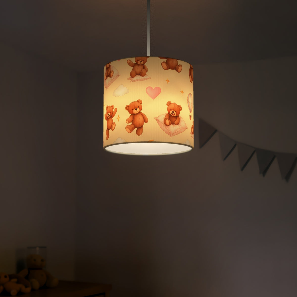 Cream Bear Hugs lampshade - 20cm x 18.5cm Ceiling - photo 5