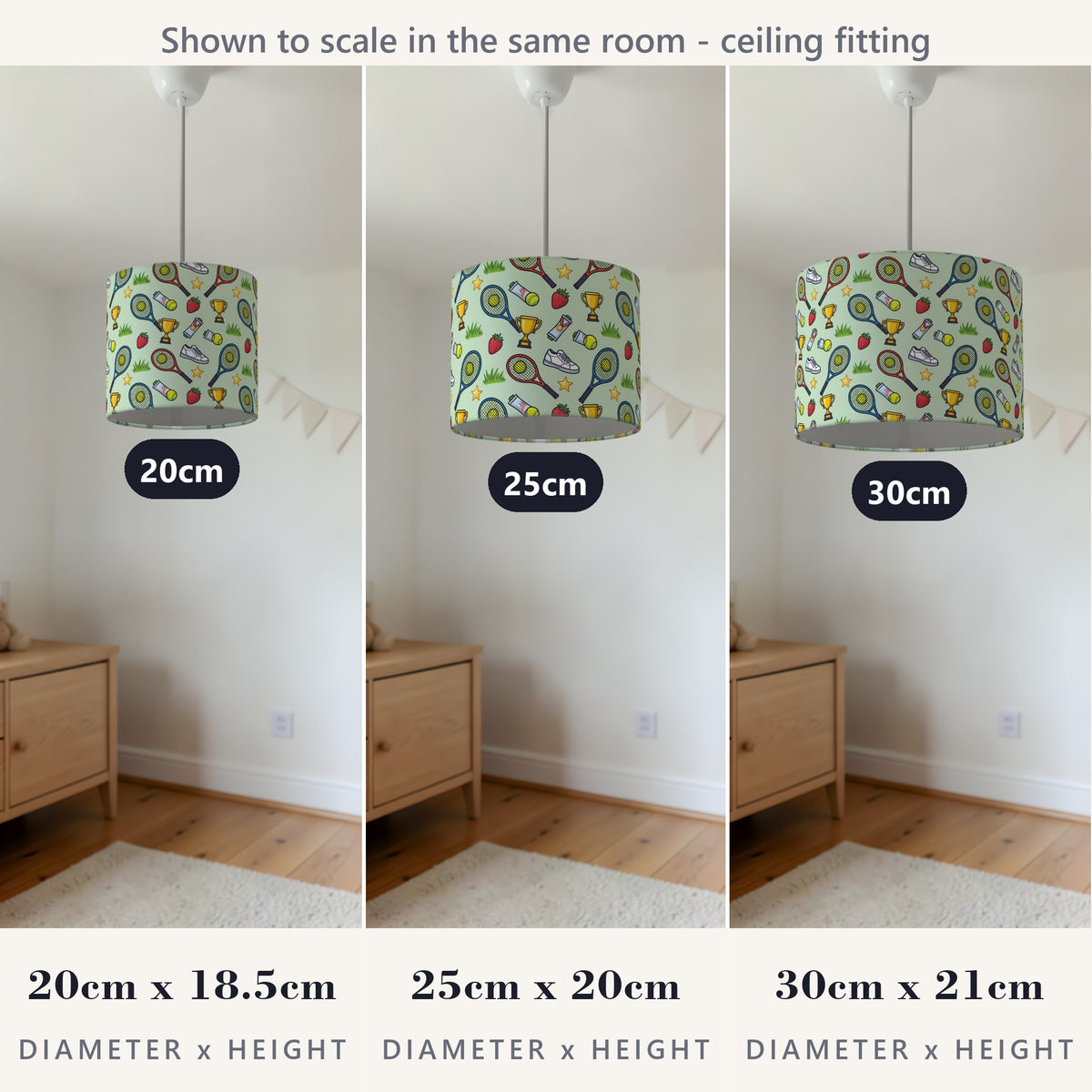 Grass Game Set Match lampshade - 20cm x 18.5cm Ceiling - photo 4