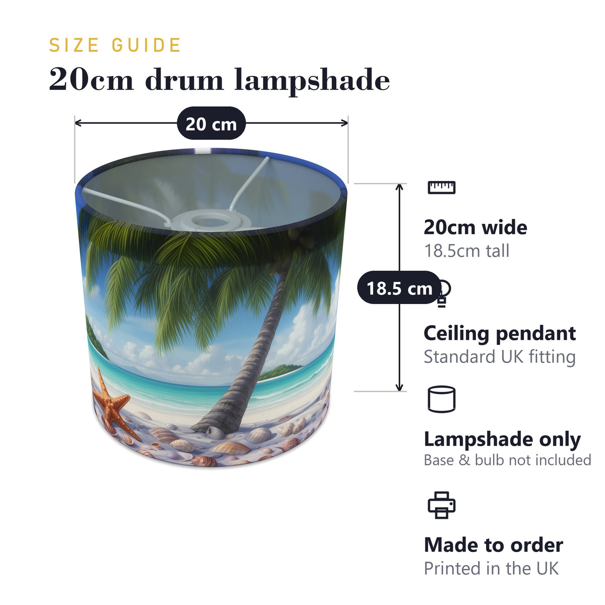 Tropical Island wraparound lampshade - Palm Beach - photo 7