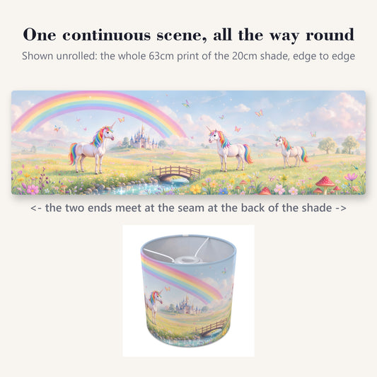 Unicorn Land wraparound lampshade - Rainbow Meadow - photo 2