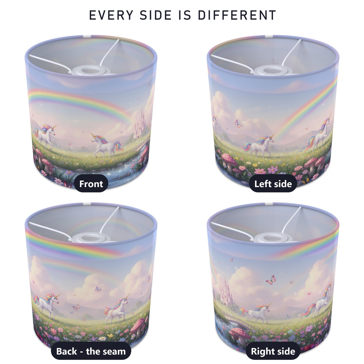 Unicorn Land wraparound lampshade - Rainbow Meadow - photo 3